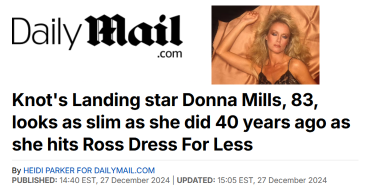 Donna Mills is Featured in The UK Daily Mail